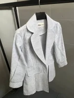 کت حراجی راه راه آبی - Image 2