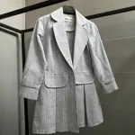 کت حراجی راه راه آبی