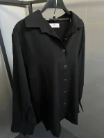 شومیز ریزشی مشکی رزا - Image 2
