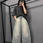 شلوار جین کاستوم تیکه دوزی کد1